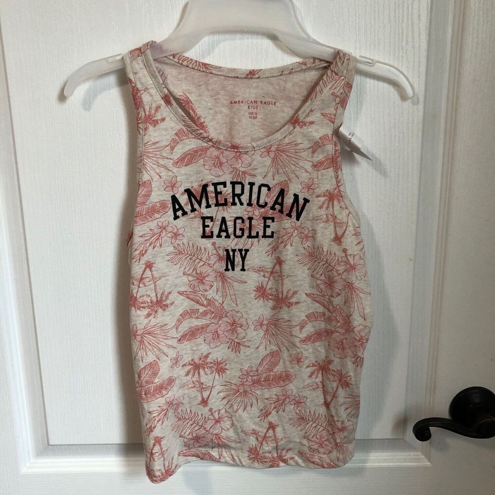 American Eagle Kids Palm Print Tank Top Size 16 Multicolor Casual‎ NWT